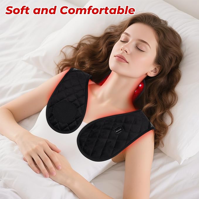 Cholas Red Light Therapy for Shoulder Back Neck, 3-in-1 Near Infrared Red Light Therapy for Body, 660nm and 850nm Wearable Red Light Pad with 3 Light Modes, 5 Brightness, 9 Timer for Office Home Use