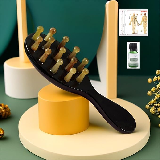 Multifunctional Wood Therapy Massage Tools Meridian Pressure Brush & Cellulite Brush for Scalp Stimulation Body Shaping & Muscle Recovery(13 Nails-Handle-Set)