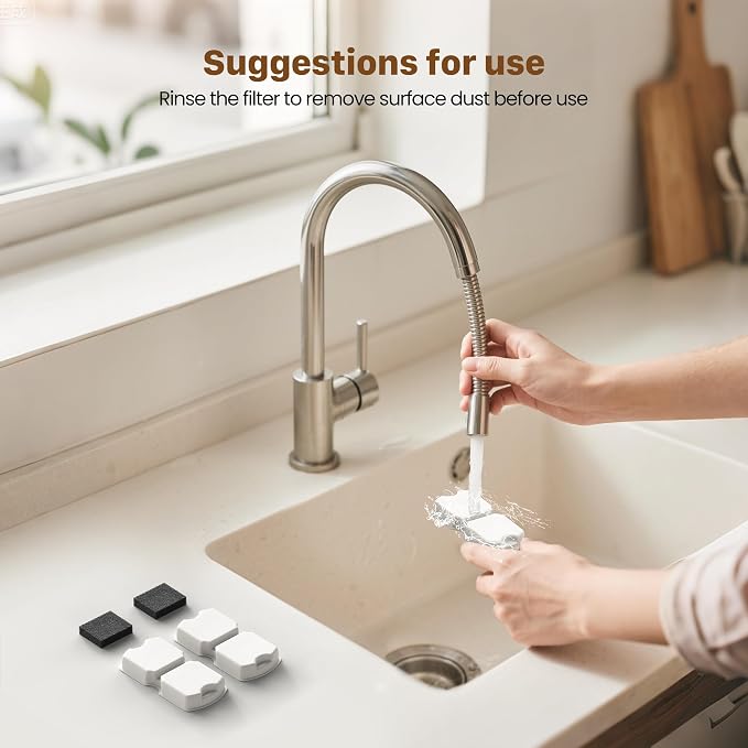 GIOTOHUN Cat Water Fountain Filter: 12 Cat Fountain Filter Replacement - 12 Pet Fountains Filters Replacement - 6 Filters & 6 Sponges - Suitable for ATMZIQXR GIOTOHUN KOOGMOON UMOCUOY IHOUONE HOOISE