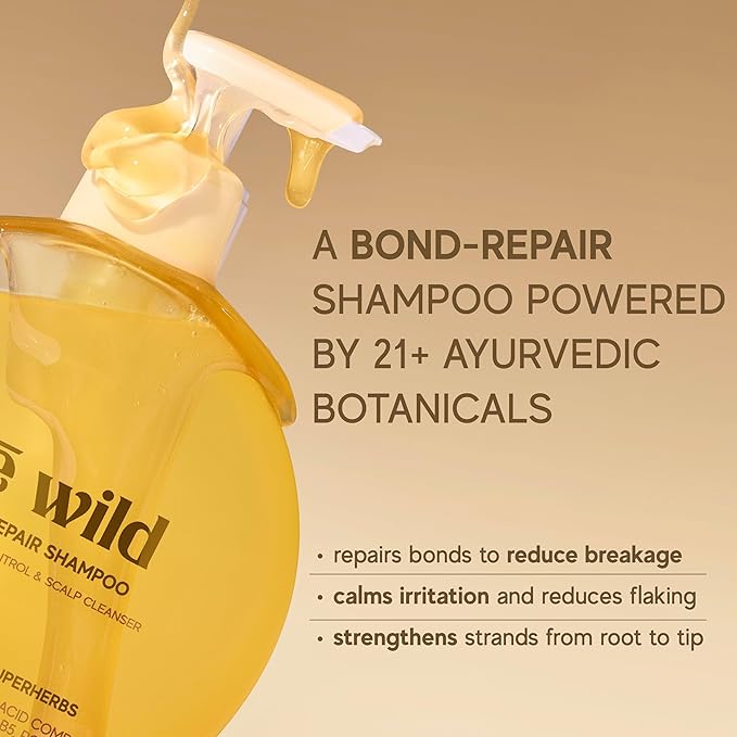 Indie Wild Champi Bond Repair Shampoo, Hair Fall Control and Scalp Cleanser with 21 Ayurvedic Herbs, 300 ml