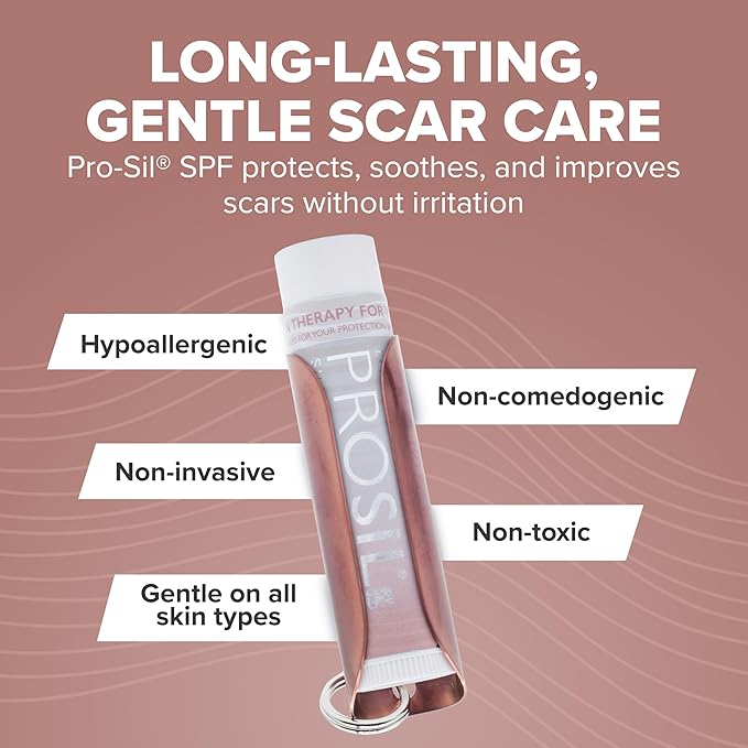 ProSil Elite Carry with SPF 15 – Patented Scar Treatment in a Portable Keychain – Smooth Glide-On, Professional-Grade Silicone Scar Stick - Mess-Free, Travel-Friendly & Lightweight - Black Sleeve