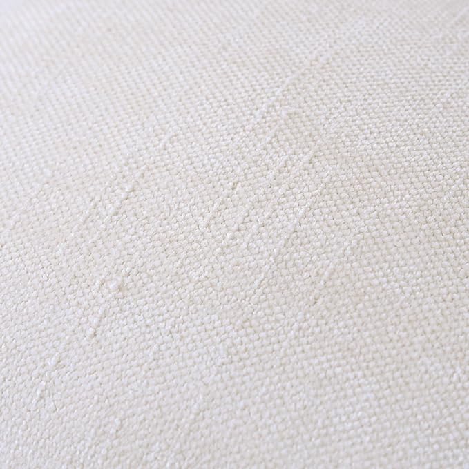 Set of 4 Soft Textured Decorative Throw Pillow Covers 24x24 Inch Cozy Farmhouse Cushion Cover Square Accent Pillow Cases for Bed Couch Sofa Living Room, Cream White
