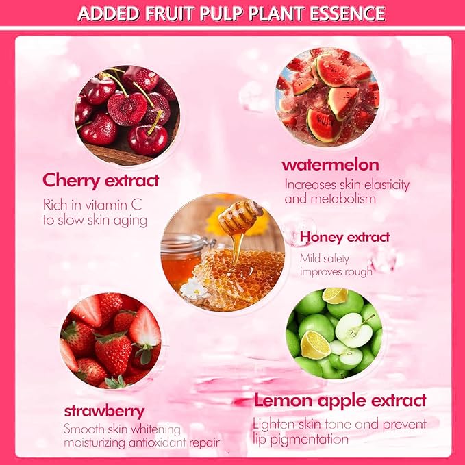 6 Packs Fruit Lip Balm, Moisturizing & Smoothing Lip with Honey & Vitamin E, Hydrate Repair Prevent Dry Cracked Lip Sleeping Lip Mask, Effective Reduces Lip Lines Lip Care
