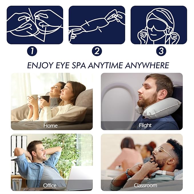 Jekeno Steam Eye Mask, 30 Packs Eye Masks for Dry Eyes, 40-60 Minutes Self Moist Warm Compress Heated Disposable Mask for Sleep, Spa Relaxing Trip Gifts, Travel Essentials for Women Men