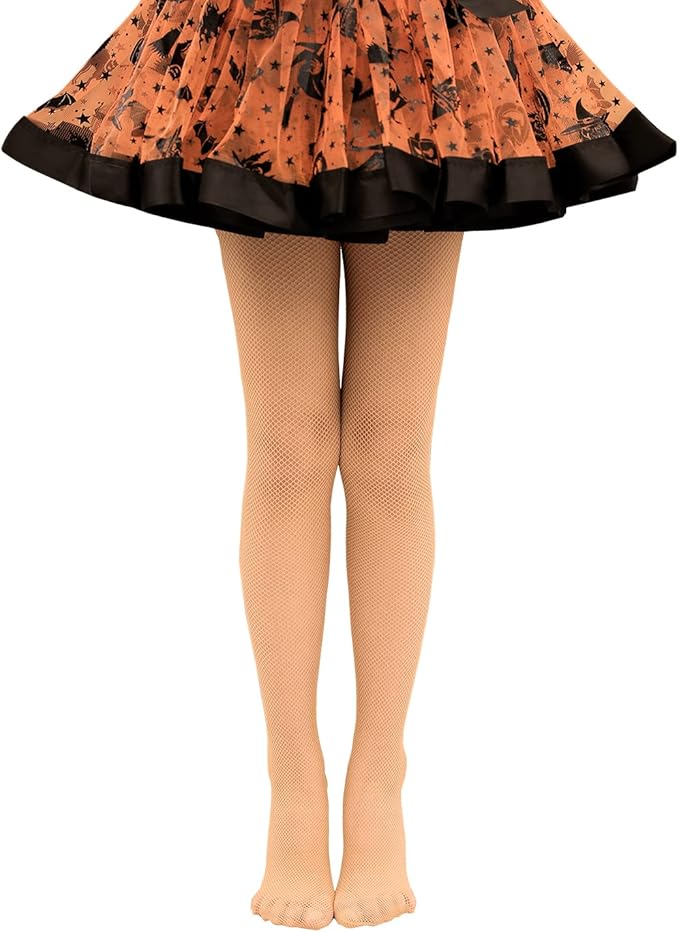 Girls Fishnet Stockings for Princess Dress High Waist Mesh Tights Cute Pattern Knit Socks