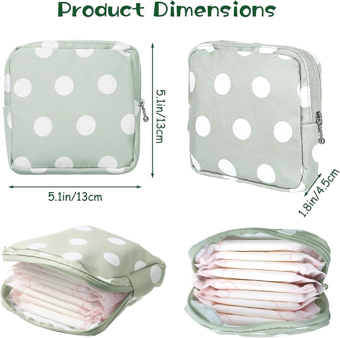 ElevateTech Sanitary Napkin Storage Bags, 4 Pcs Pad Bag for Period Tampon Bags Portable Menstrual Pad Pouch Feminine Pouch First Period Bag Gifts for Women