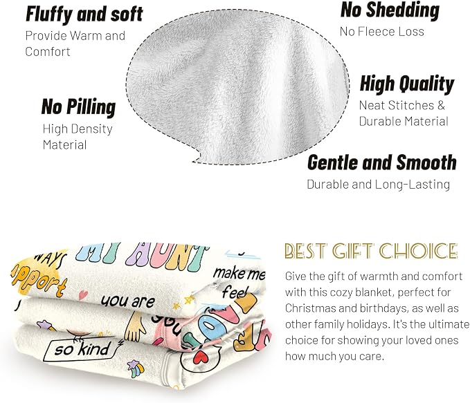 Aunt Gifts, Aunts Birthday Gifts, Auntie Gift for Women, Gift for Aunts from Niece Nephew, Best Auntie Ever Present Ideas for Christmas Mothers Day, to My Auntie Throw Blanket 60”x50”