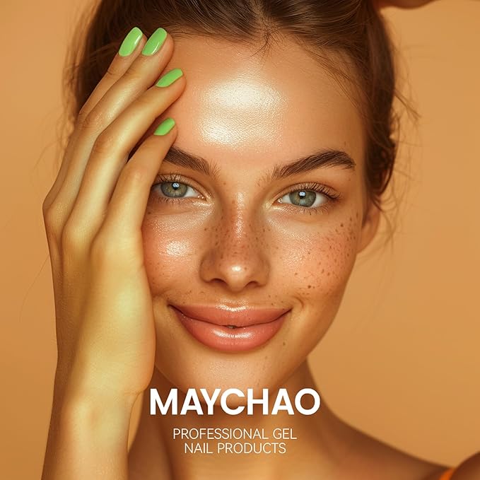 MAYCHAO 15ML Lime Green Gel Nail Polish 1Pc Grass Green Gel Polish Soak Off UV LED Nail Polish Nail Art Starter Manicure Salon DIY at Home, 0.5 OZ