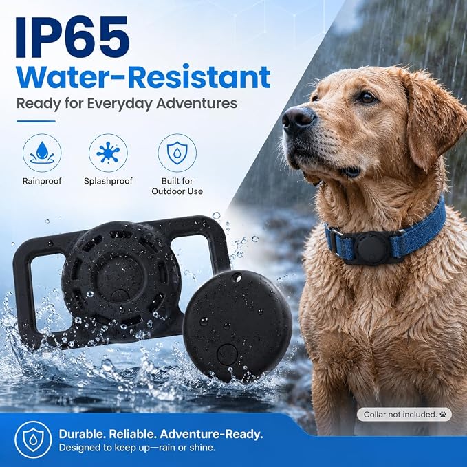 GPS Smart Collar for Dogs, Android Pet Tag. Waterproof, Google Find My Compatible, No Monthly Fee. Advanced Tracker ensures Safety for Small to Large Dogs. (Tracker for Dog)
