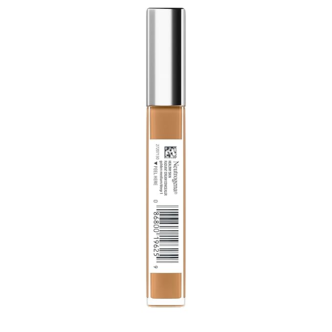 Neutrogena Healthy Skin Radiant Brightening Cream with Peptides & Vitamin E Antioxidant, Lightweight Perfecting Concealer Cream, Non-Comedogenic, Golden Medium/Deep 01 with warm undertones, 0.24 oz