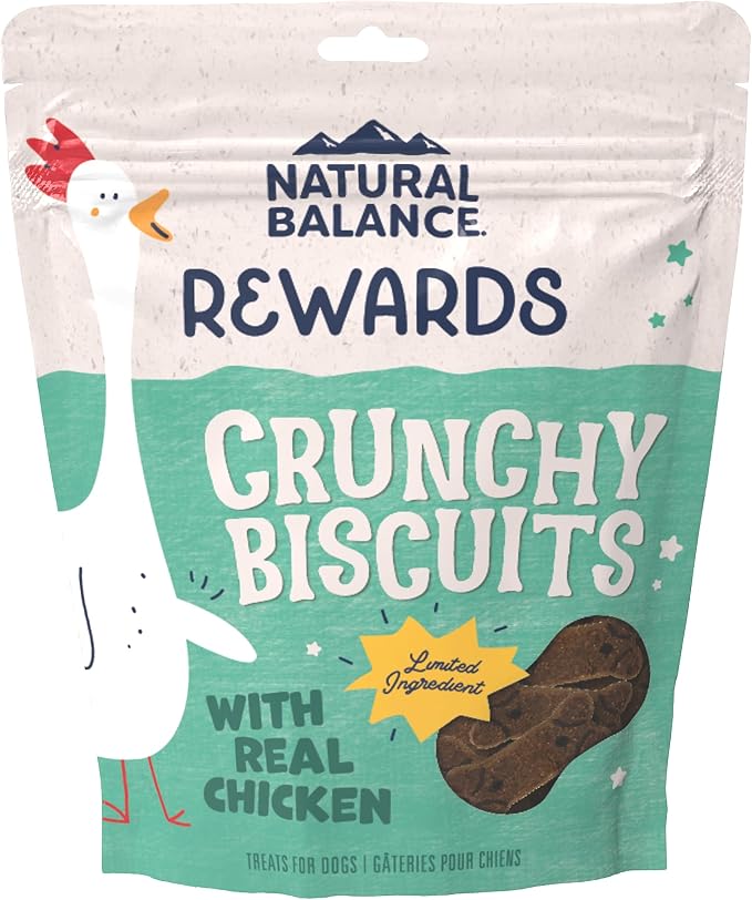 Natural Balance Rewards, Crunchy Biscuits, Chicken, 14 oz | Grain-Free Dog Treats for Adult Dogs, Limited-Ingredient Recipe, Made with Real Ingredients, Great for Training