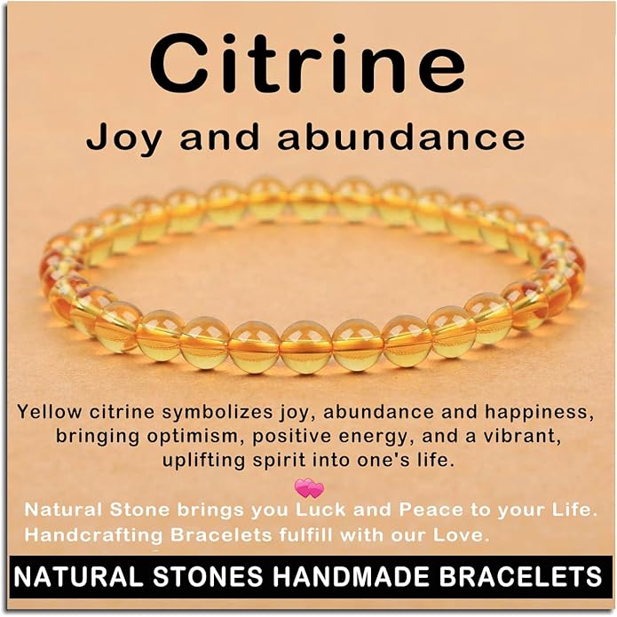 AD Beads Handmade Gemstone Stretch Elastic Bracelet Crystal Healing Reiki Nature's Beauty and Spiritual Essence Unisex