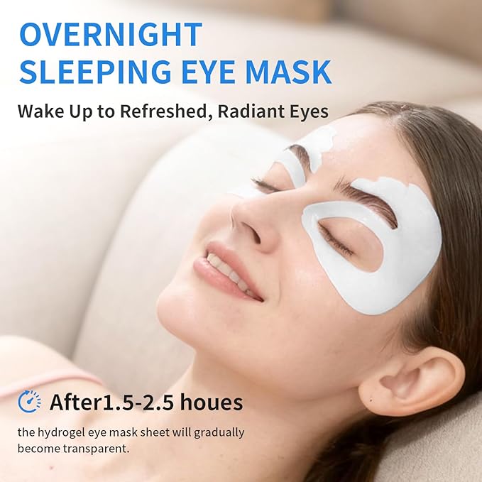 SPODARE OK Shape Eye Masks, 360° Fit Under Eye Patches with Retinol and Collagen, Firming & Hydrating Eye Mask for Wrinkles and Puffy Eyes, Self Care Gifts for Women - 18 Pairs, Happy Blue
