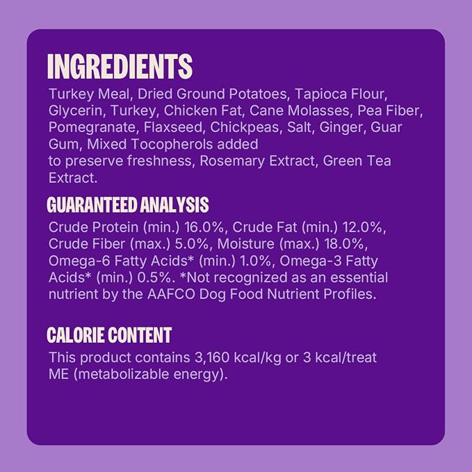 Wellness CORE Tiny Trainers Dog Treats, Natural, Grain Free, Turkey and Pomegranate Recipe, 6 oz Bag