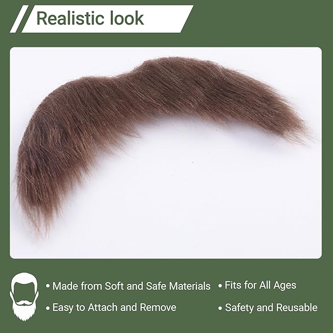Self Adhesive Fake Mustache False Facial Hair Stick On Cosplay Mustache Halloween Party