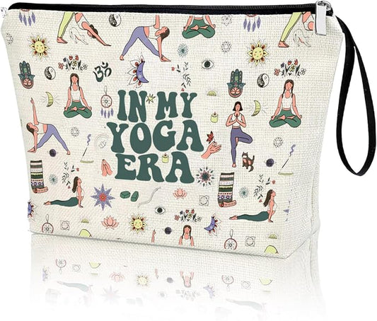 Yoga Gifts for Women Funny IN MY YOGA ERA Zipper Bag, Gift for Yoga Lovers Yoga Stuff Makeup Bag Meditation Birthday Christmas Gifts for Sister Friends Yoga Instructor