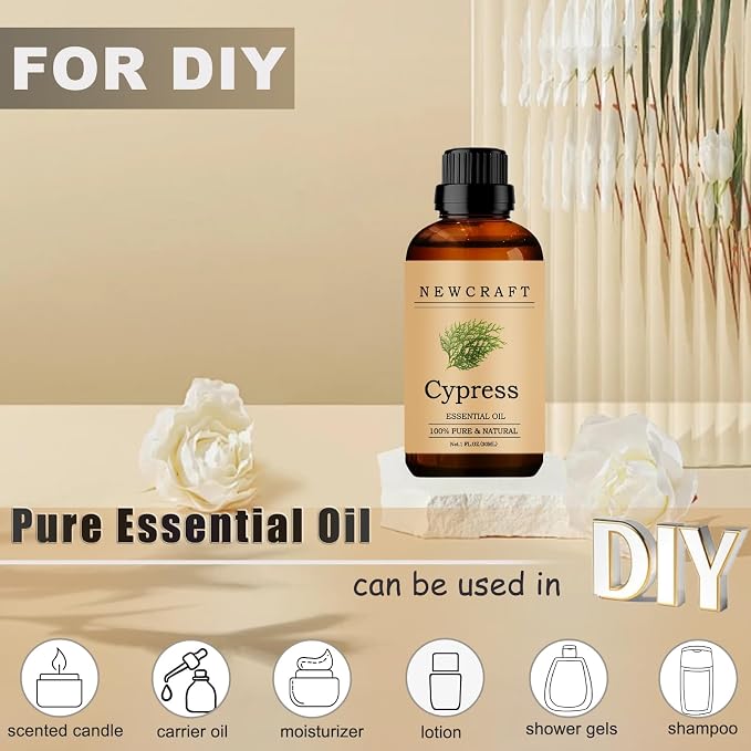 Cypress Essential Oils, 100% Pure and Natural Essential Oil for Aromatherapy Diffuser - Cypress/1 Fl Oz