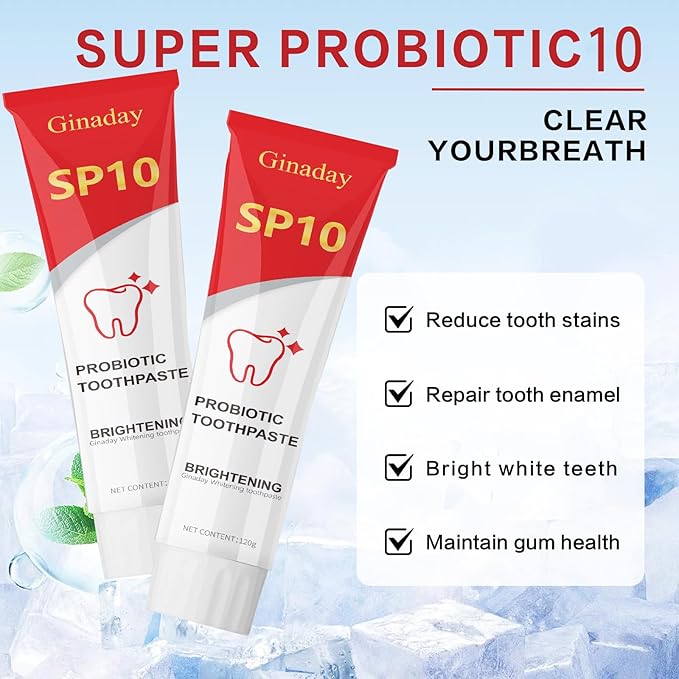 SP10 Probiotic Toothpaste, Deep Cleaning Care Fresh Breath Ultra Whitening SP10 Toothpaste.(1Pcs)