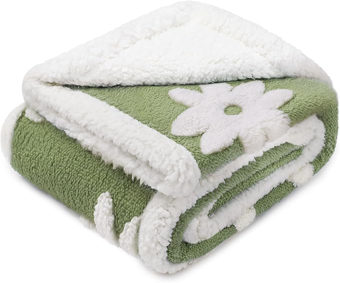 Luciphia Waterproof Dog Blanket for Small Dogs Cats Soft Reversible Fleece | Puppy Pet Blanket, Indoor Cats, Washable Cute Cozy Throw, Bed Cover, Couch Furniture Protector Gift (40" x 28", Green)