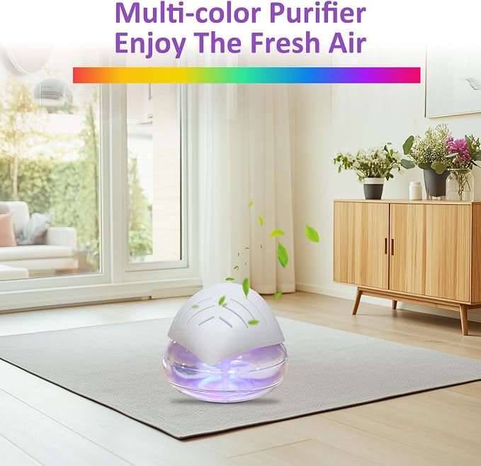 Water Air Purifiers for Home, Air Washer Aroma Diffuser, Air Filter Washer Humidifier, Essential Oils Aroma Fresher with LED Night Light for Office, Bedroom,Small Air Cleaner for Smoke and Pets