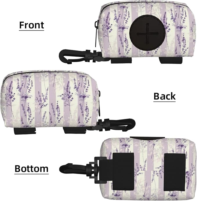 Beautiful Purple and White Lavender Print Dog Poop Bag Holder