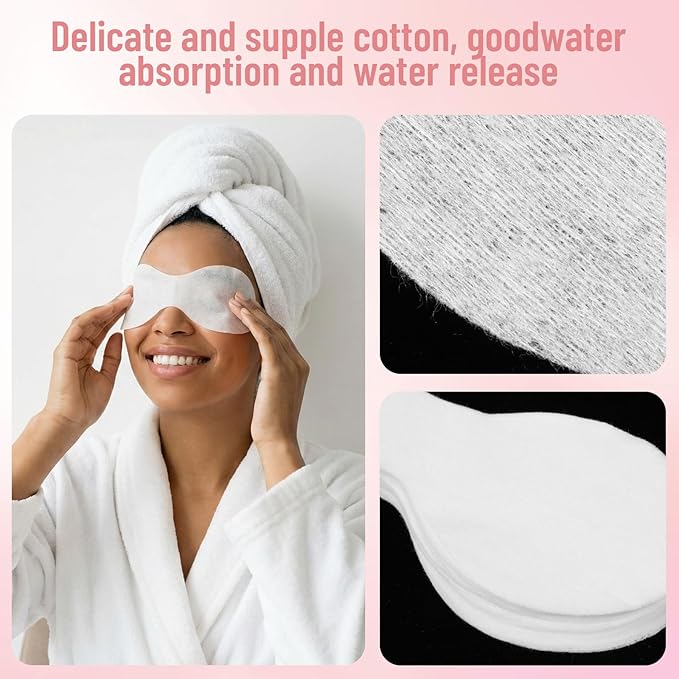 Abeillo 100 Sheets Disposable Eye Mask Non-Woven Disposable Facial Eye Covers Eyes Care Patches Paper Cosmetic Facial Skincare Spa Paper Beauty Sheets, Home Salon Beauty Tools