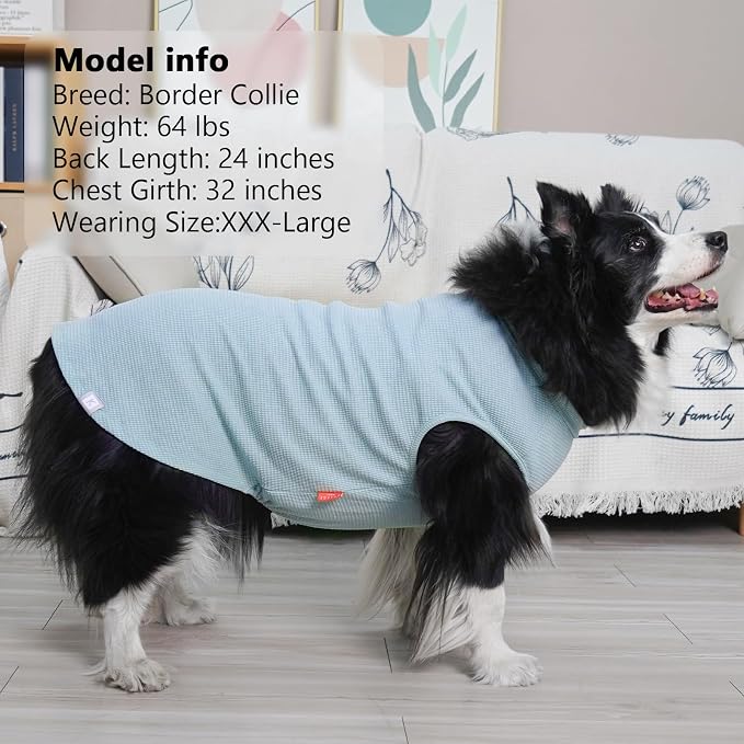 KYEESE 2Pack Waffle Dog Shirt for Large Dogs Striped Dog Sweater Tank Top | Cozy Warmth, Lightweight & Breathable, Gentle on Sensitive Skin, Stretchy & Free to Move, Comfortable Daily Wear