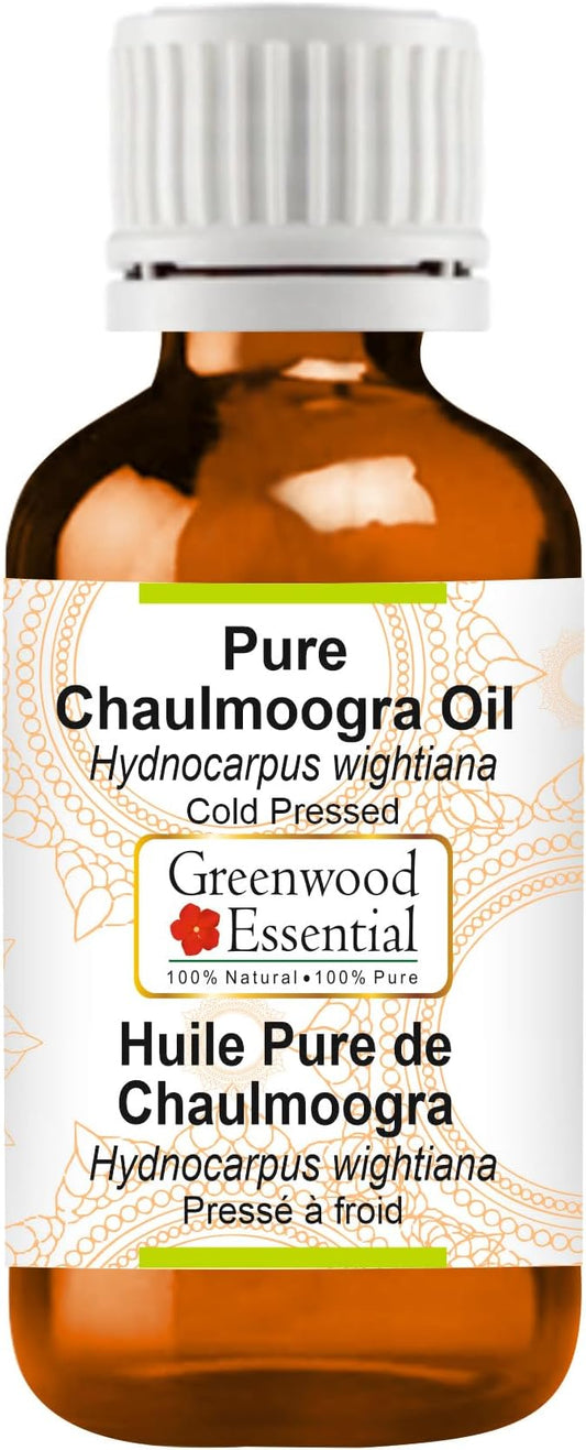 Greenwood Essential Pure Chaulmoogra Oil (Hydnocarpus wightiana) 100% Natural Therapeutic Grade Cold Pressed for Personal Care 15ml (0.50 oz)