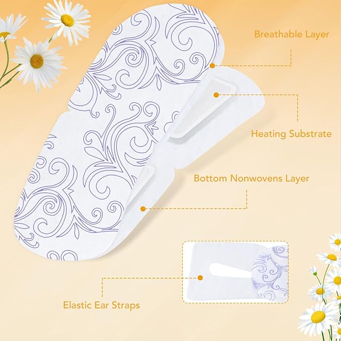 XPCARE 60 Pack Steam Eye Masks for Dry Eyes, Self Heated Steam Warm Eye Mask, Disposable Heated Eye Mask for Dark Circles, Puffy Eyes, Relief Stress Eye Fatigue（Chamomile）