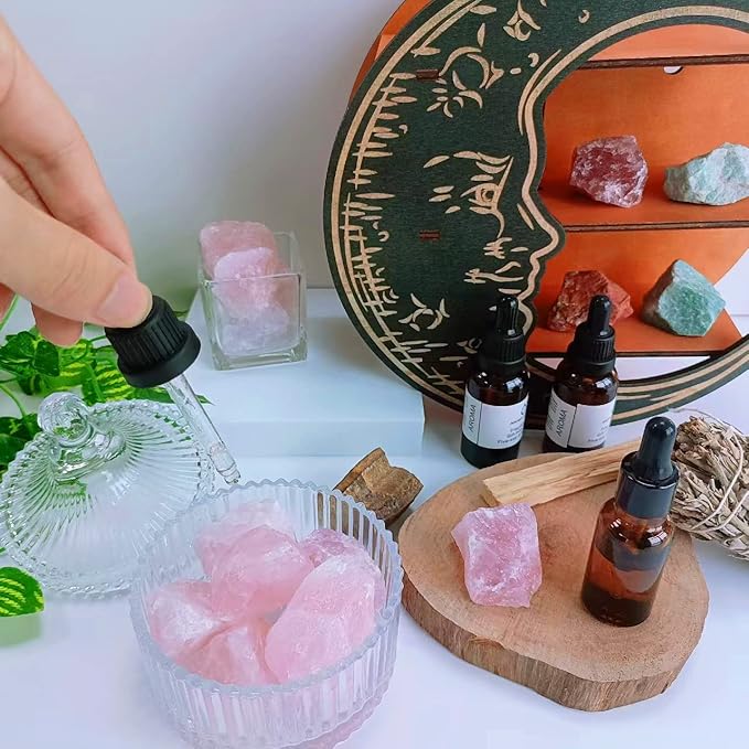 LAIDANLA 1lb 2" Rose Quartz Natural Rough Stones Crystal Large Raw Crystals Bulk Healing Gemstones for Reiki Healing Tumbling Fountain Rocks Wire Wrapping Decoration Cabbing Lapidary