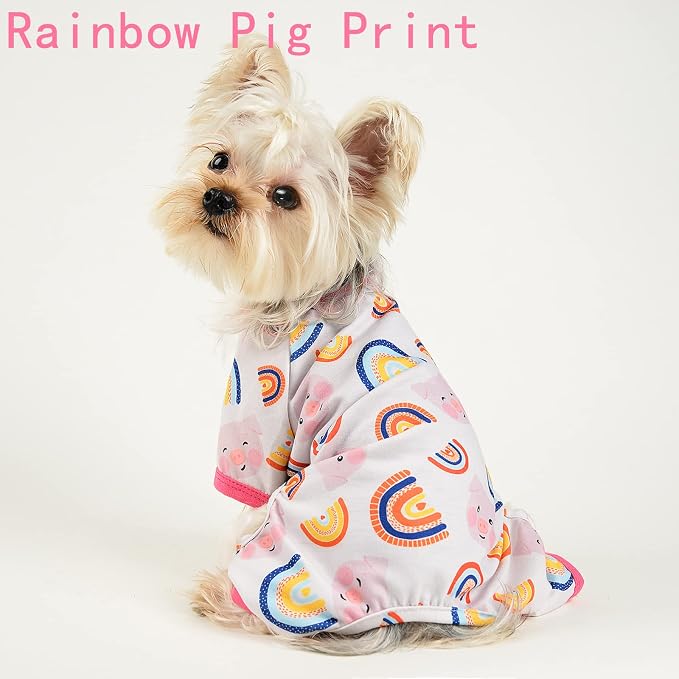 Dog Pajamas for Small Dogs Boy Girl, Dog Clothes Tiny Chihuahua Yorkie Spring Summer Shirt, Cute Puppy Outfit Pjs Jumpsuit Cat Onesie Apparel Pet Clothes