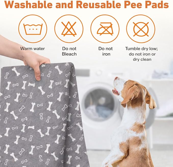 Puppy Pee Pads with Pheromones,Forever Pad,Washable Pee Pads for Dogs,Reusable Dog Pee Pads,Waterproof and Leak-Proof,Non-Slip Base Training Pad Suitable for Home(Brown Puppies,XS:11.8*11.8in)
