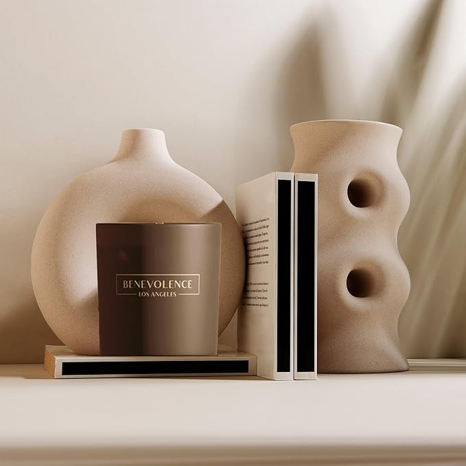 Benevolence LA 3 Wick Candle, Rose & Sandalwood Large Scented Candle | Soy Candles | Gifts for Women and Men | Home Fragrance | Aromatherapy | Bathroom Freshener 14.5 Oz, 45 Hour Burn