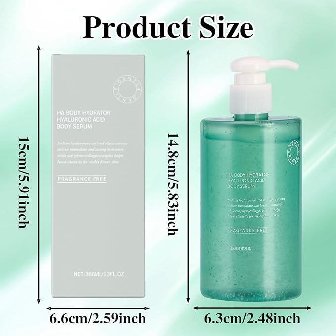 Body Hydrator Hyaluronic Acid Body Serum for Dry Skin, Body Lotion with Red Algae Extract, Long-Lasting Moisturizing, Rich Yet Non-Greasy Moisturizer for Men & Women