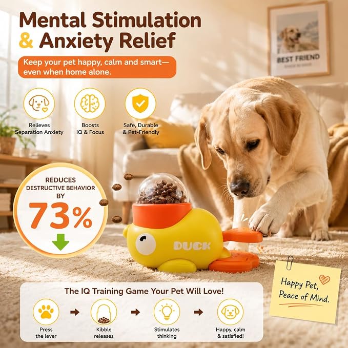 Dog Puzzle Toy Slow Feeder, Cat Treat Dispenser with Play Ball