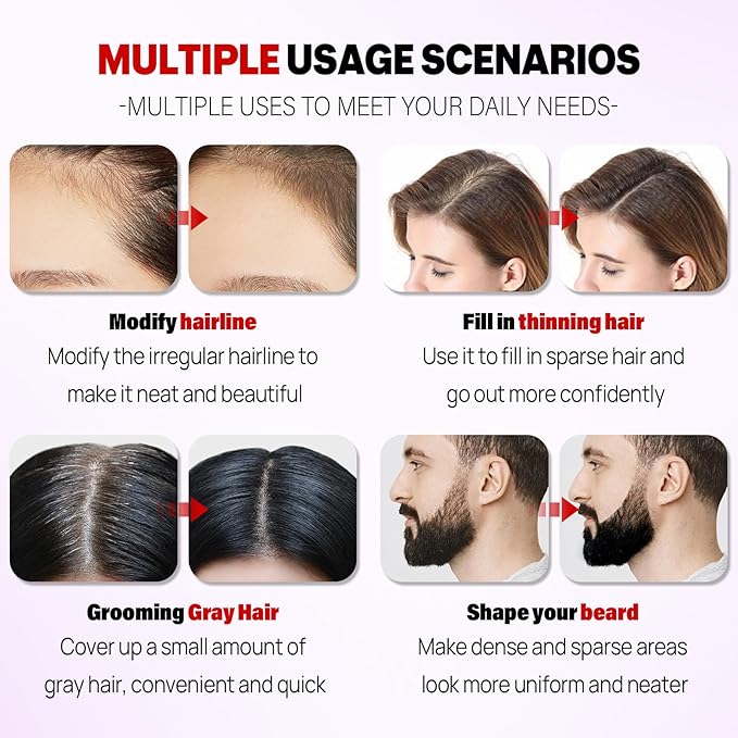 Acomler Instantly Root Cover Up Hairline Powder, Root Touch Up Hair Color 0.35 Ounce,Concealing Hair Loss for Thinning Hair, Hair Powder for Women Men with Bald Spots,Eyebrows,Beard Line (Dark Brown)