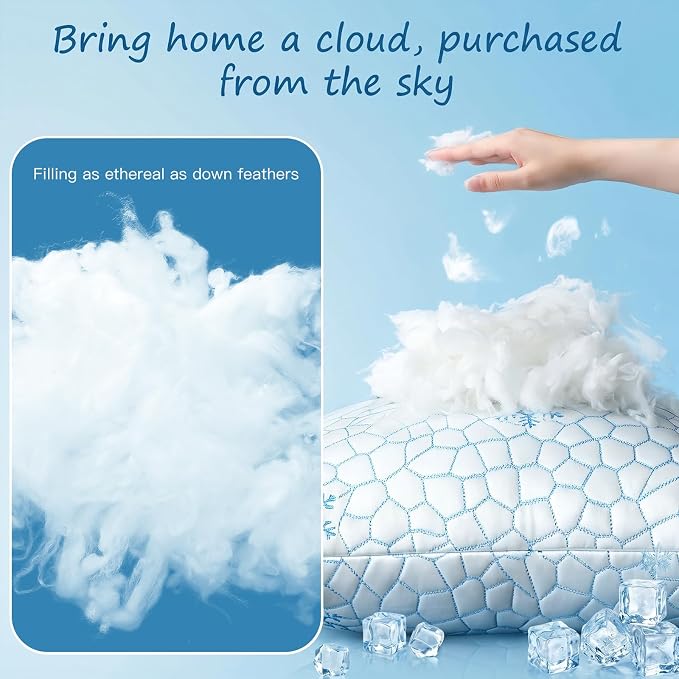 Artscope 24x24 Cooling Throw Pillow Inserts - Synthetic Down Alternative Pillow Forms, Ultra Soft Fluffy Cushion Inserts with Cooling Cover for Decorative Pillows on Couch Sofa & Bed