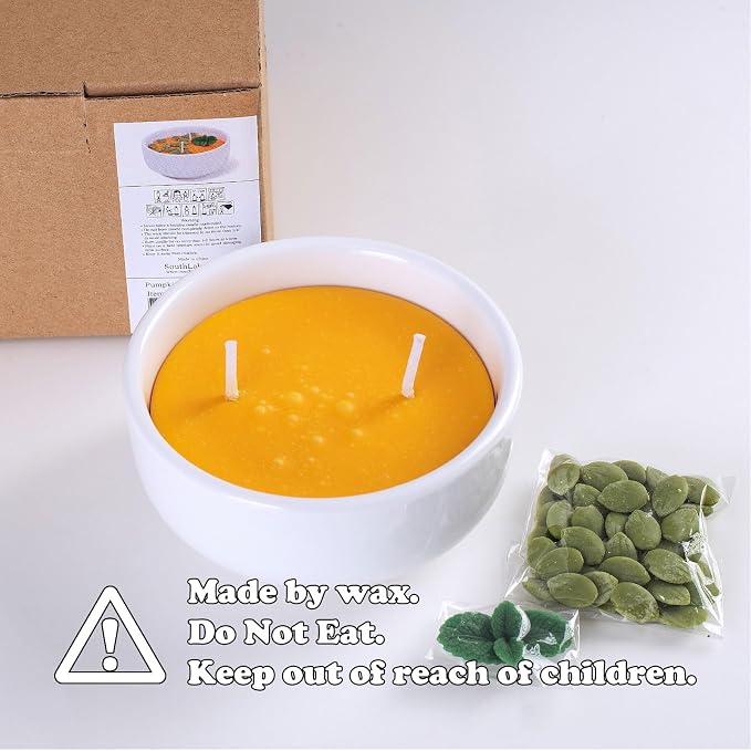 Pumpkin Soup Bowl Scented Soy Candle for Autumn Thanksgiving Day Halloween…
