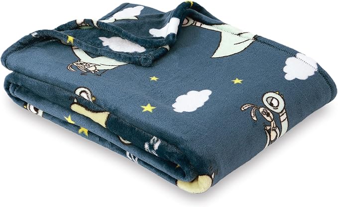 Berkshire Blanket & Mo Willems® VelvetLoft® Luxury Soft Cozy Cute Kids Throw Blanket,Gifts for Kids,Don’t Let The Pigeon Stay Up Late,50 in x 70 in(Official Mo Willems® Product)