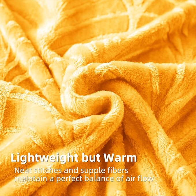 Whale Flotilla Soft Flannel Fleece Twin XL Size Bed Blanket, Lemon Yellow | 90"x66" Cozy Lightweight Breathable Coverlet, Plush Fluffy Bedspread, Vintage Pattern Decorative Blanket for Dorm, All Season