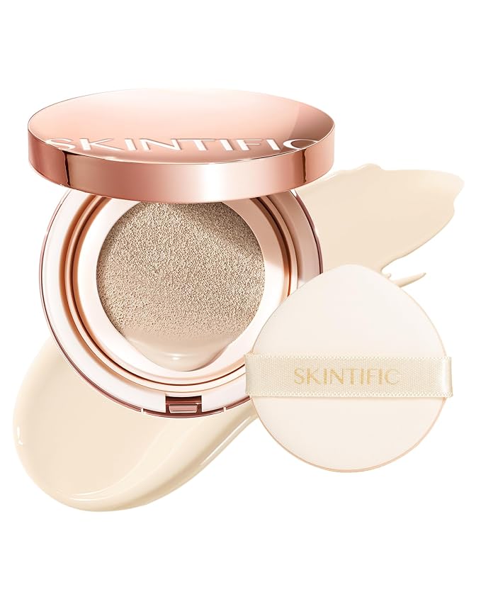 Full Coverage Cushion Foundation, Weightless, Skin Fit, Satin Glow Finish, Oil-Control Waterproof Foundation, Sweatproof Flawless BB Cream CC Korean Makeup,Tattoo Cover Up, Buildable(#13W Cream)