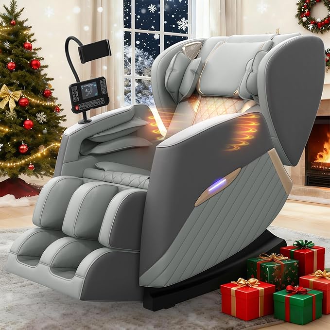 Massage Chair Full Body, Zero Gravity Massage Chair with 16 Fix Rollers, Auto Massage Program, Foot and Calf Massage, Recliner Chair with Heating, Touch Screen Controller, Bluetooth Speaker