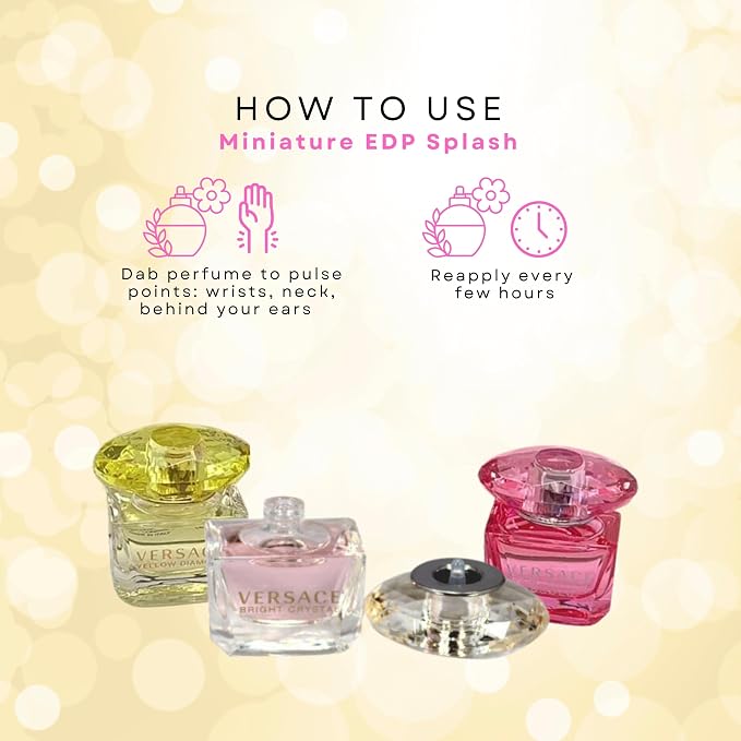 Versace Perfume Gift Set for Women – Mini Variety Gift Set Trio Collection – Absolu, Bright Crystal, Yellow Diamond | for Women, Mini, Variety, Trio Collection