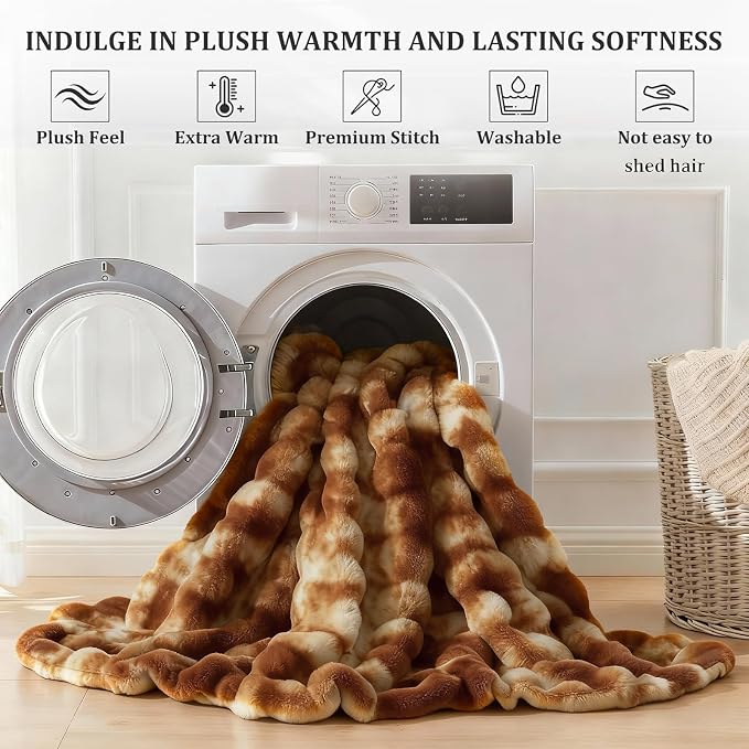 Faux Fur Twin Blanket for Couch, 1000 GSM Cozy Fuzzy Fluffy Soft Plush Thick Bubble Sherpa Blanket for Sofa Bedroom Living Room, Mothers Day Birthday Gifts for Women Home Decor