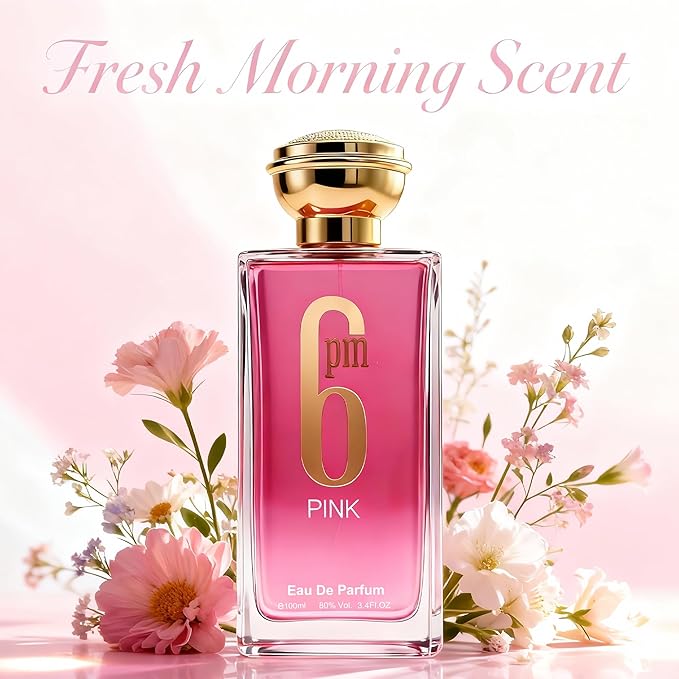 A CENTER 6pm Pink Women's Cologne-Style Perfume | 100ml Soft Floral Eau de Parfum | Gentle Musk & Woody Scent Gift for Her