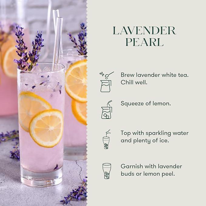 Luxmi Estates Lavender Valley Organic Lavender Tea (50 Tea Bags) Low Caffeine Tea Bags For Relaxing, Calming, and Stress Relief, With Certified Organic Darjeeling Makaibari White Tea