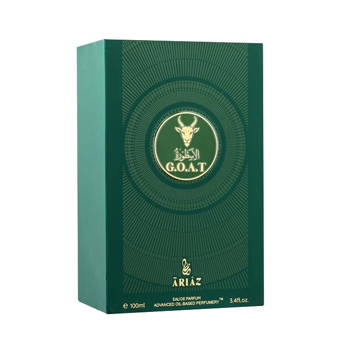 ARIAZ Goat Men Eau De Parfum 3.4 Oz - Amber Vanilla Cologne with Orange Blossom, Cinnamon, Tonka Bean, Musk & Woods - Warm Spicy Scent for Fall and Winter