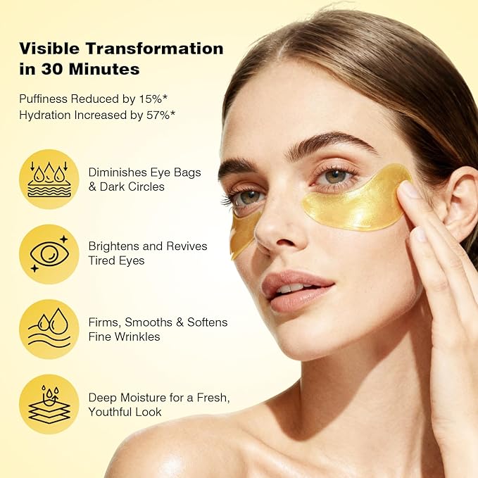 Under Eye Patches 60PCS, 24K Gold Collagen Eye n123456