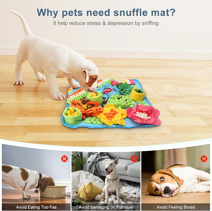 Snuffle Mat for Dogs, 15.4in Felt Wool for Small/Medium Pet Puzzle