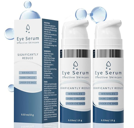 Under Eye Bags and Wrinkles, 2 Packs Eye Cream Visibly Reduces for Bags Under Eyes Bags Dark Circles Treatment for Men & Women Moisturizing Under Eye Cream